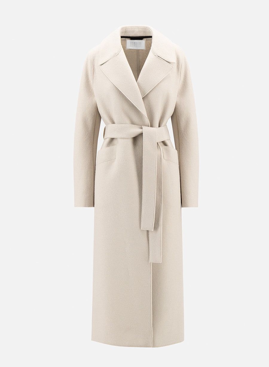 Harris Wharf London Long Maxi Coat Pressed Wool Cream | Women