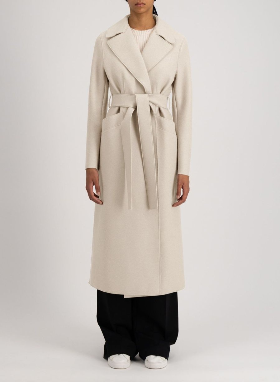 Harris Wharf London Long Maxi Coat Pressed Wool Cream | Women