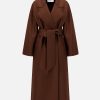 Harris Wharf London Belted Clutch Coat Pressed Wool Cognac | Women