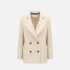 Harris Wharf London Oversized Blazer With Shoulder Pads Stretch Cord Almond | Women