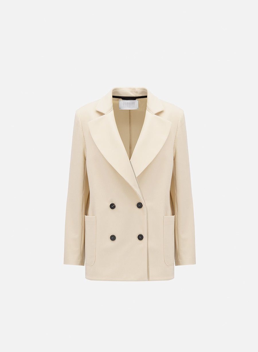 Harris Wharf London Oversized Blazer With Shoulder Pads Stretch Cord Almond | Women