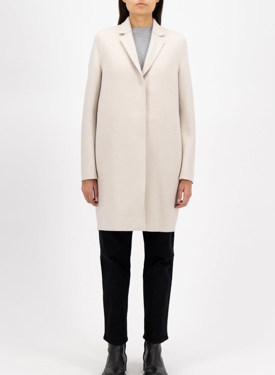 Harris Wharf London Cocoon Coat Pressed Wool Cream | Women