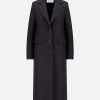 Harris Wharf London Coat With Shoulder Pads Pressed Wool Anthracite | Women