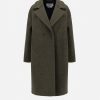 Harris Wharf London Dropped Shoulder Coat Boucle Moss Green | Women