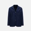 Harris Wharf London Dropped Shoulder Jacket Moleskin Houndstooth Navy Blue | Men