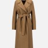 Harris Wharf London Belted Long Coat Pressed Wool And Polaire Shortbread | Women