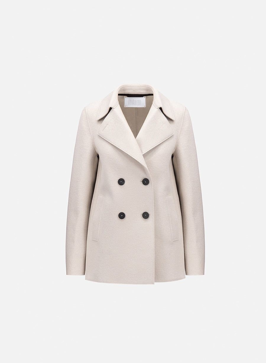 Harris Wharf London Peacoat Pressed Wool Cream | Women