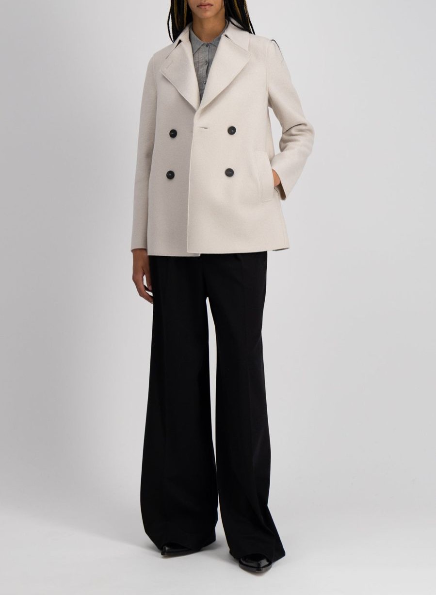 Harris Wharf London Peacoat Pressed Wool Cream | Women