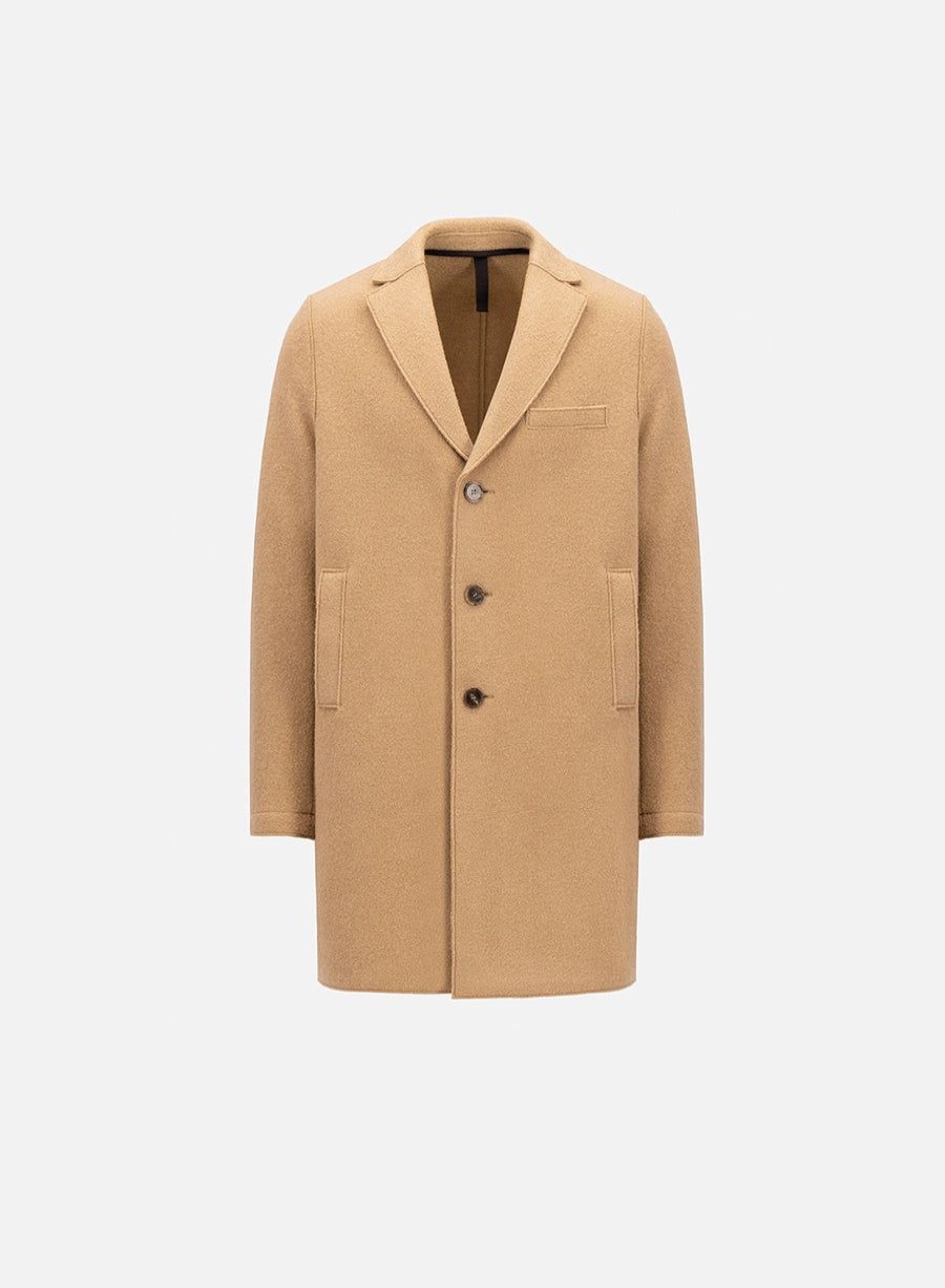 Harris Wharf London Boxy Coat Boiled Wool Tan | Men