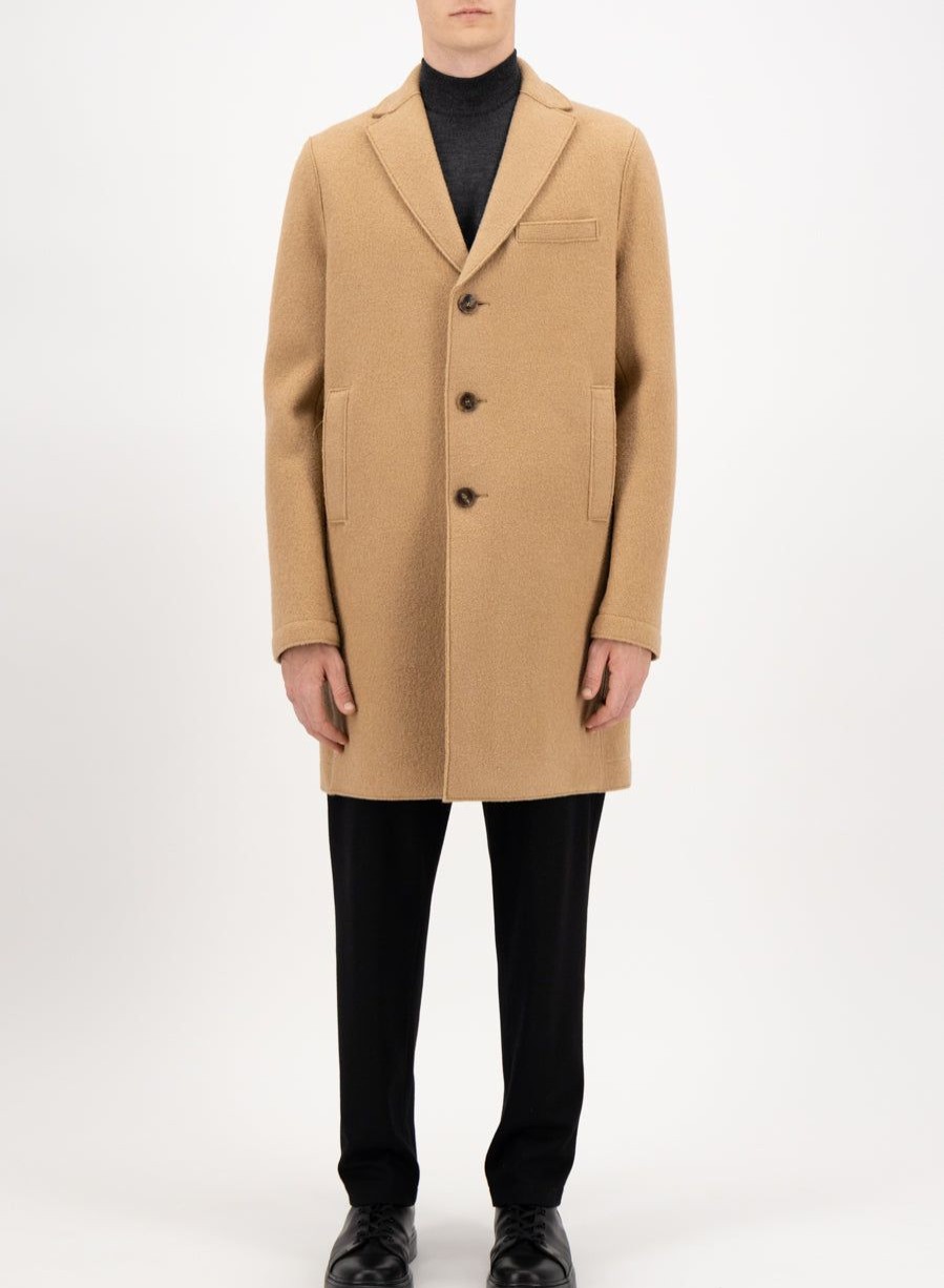 Harris Wharf London Boxy Coat Boiled Wool Tan | Men