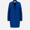 Harris Wharf London Cocoon Coat Pressed Wool Oxford Blue | Women