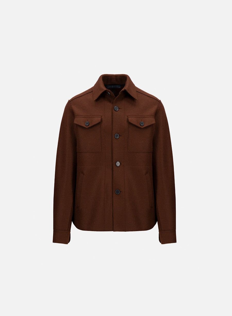 Harris Wharf London Shirt Jacket Pressed Wool Cognac | Men