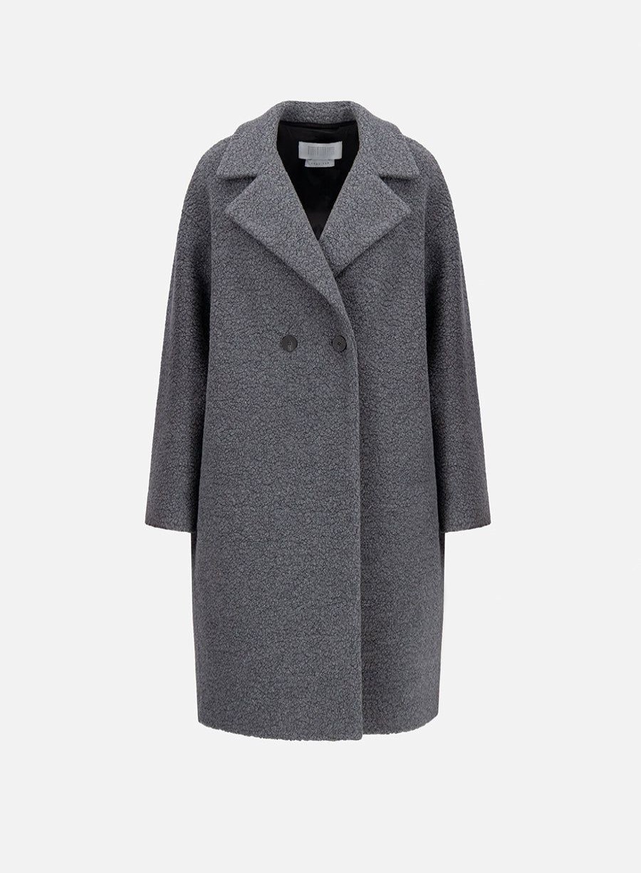 Harris Wharf London Dropped Shoulder Coat Boucle Middle Grey | Women