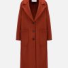 Harris Wharf London Greatcoat Pressed Wool Red Rust | Women