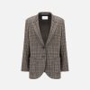 Harris Wharf London Travel Blazer With Shoulder Pads Bicolour P.O.W. Black & Beige | Women