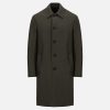 Harris Wharf London Mac Coat Pressed Wool Moss Green | Men