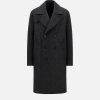 Harris Wharf London Long Peacoat Pressed Wool Anthracite | Men