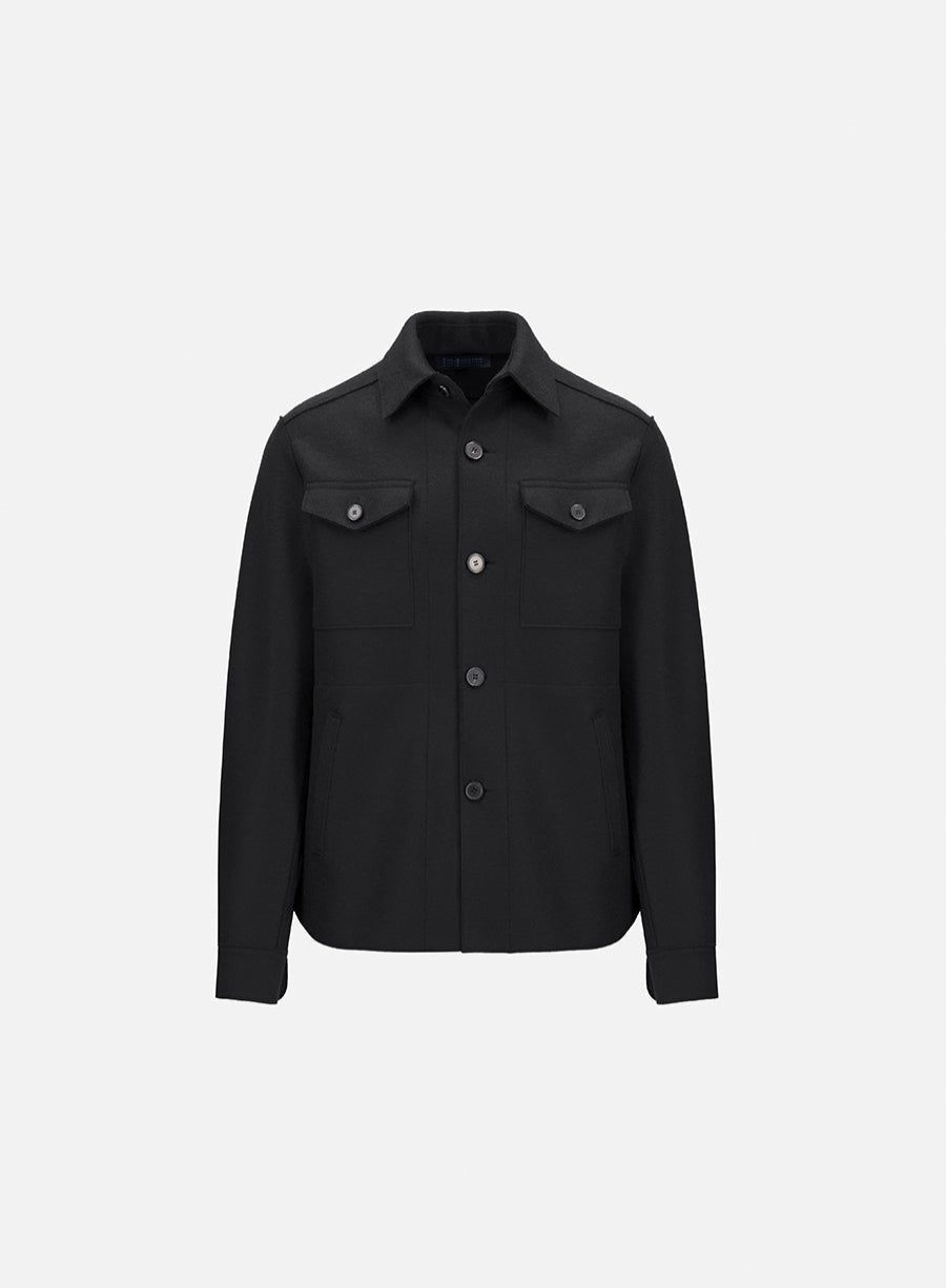 Harris Wharf London Shirt Jacket Pressed Wool Black | Men