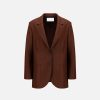 Harris Wharf London Travel Blazer With Shoulder Pads Pressed Wool Cognac | Women