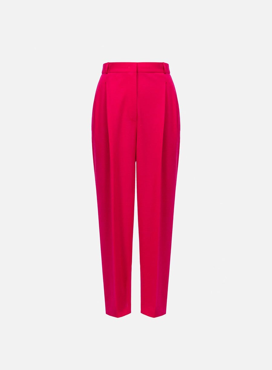 Harris Wharf London Pleated Trousers Superfine Merino Fuchsia | Women