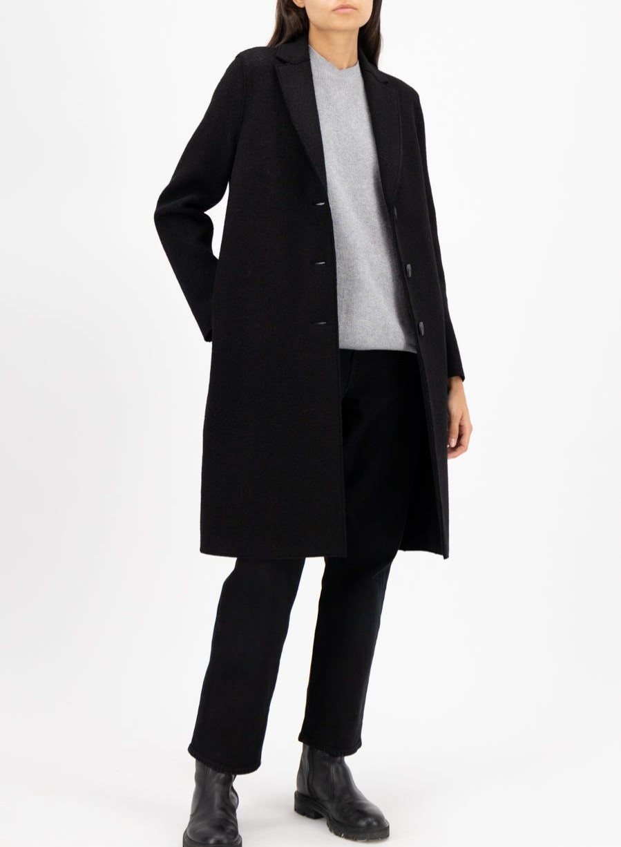 Harris Wharf London Overcoat Boiled Wool Black | Women