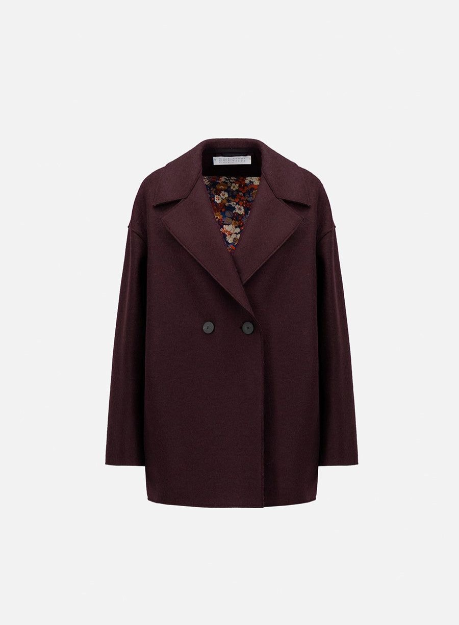 Harris Wharf London Shoulder Jacket Pressed Wool Bordeaux | Women