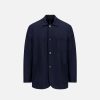 Harris Wharf London Dropped Shoulder Jacket Light Pressed Wool Navy Blue | Men