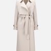 Harris Wharf London Long Trench Coat Pressed Wool Cream | Women