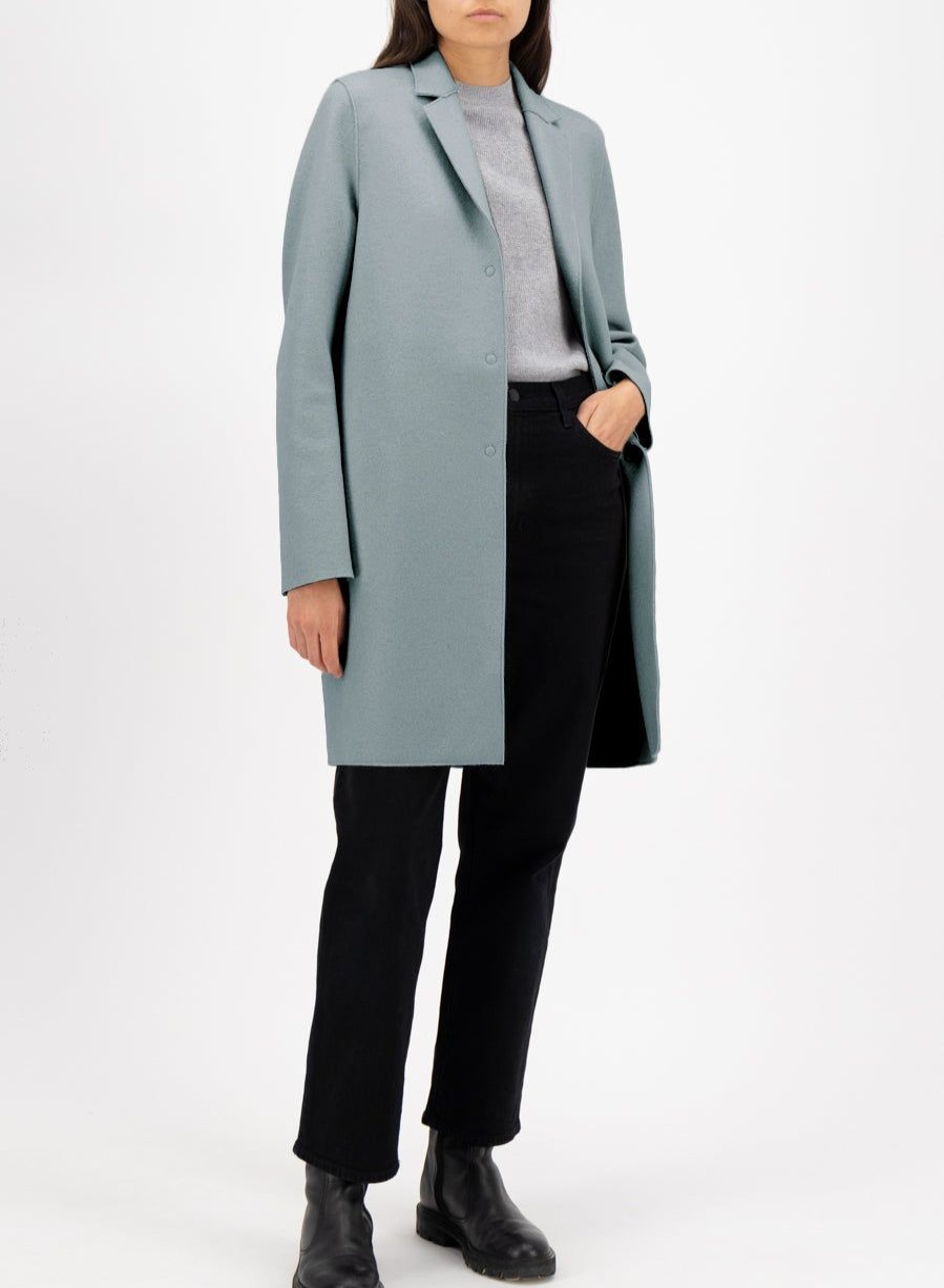 Harris Wharf London Cocoon Coat Pressed Wool Laurel | Women