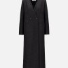 Harris Wharf London Uncollared Coat With Shoulder Pads Pressed Wool Anthracite | Women