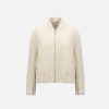 Harris Wharf London Cropped Bomber Boiled Wool Natural Off White | Women