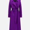 Harris Wharf London Long Trench Coat Pressed Wool Purple | Women