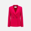 Harris Wharf London Blazer With Shoulder Pads Superfine Merino Fuchsia | Women