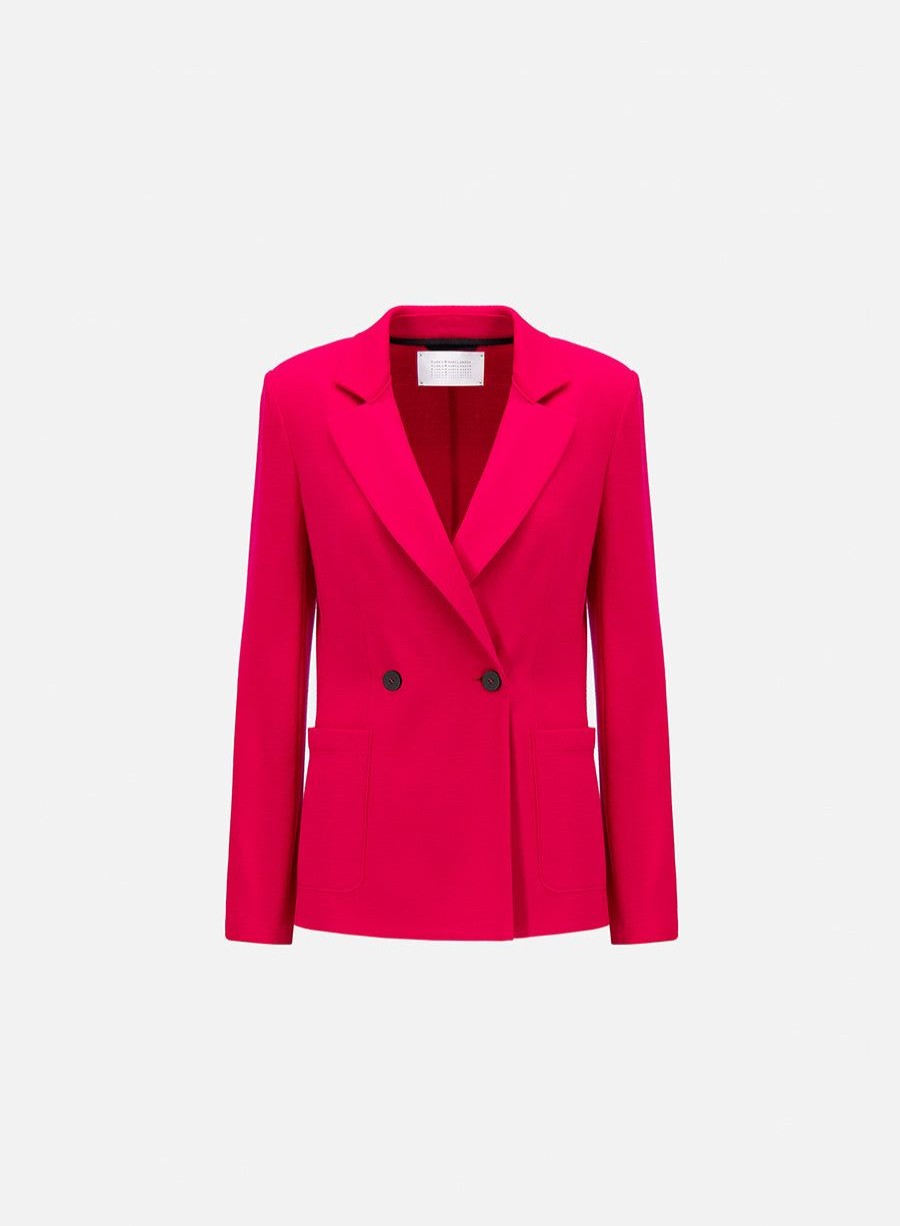 Harris Wharf London Blazer With Shoulder Pads Superfine Merino Fuchsia | Women