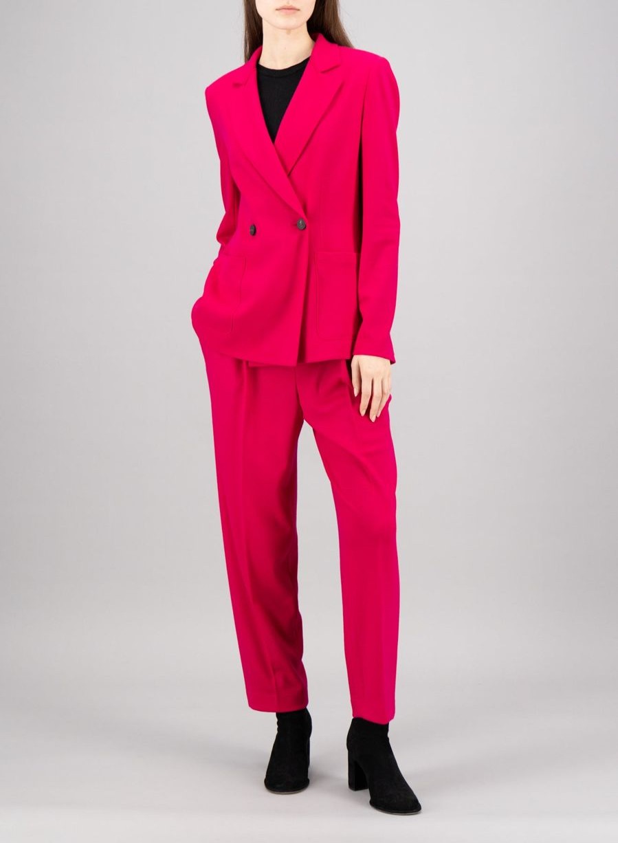 Harris Wharf London Blazer With Shoulder Pads Superfine Merino Fuchsia | Women