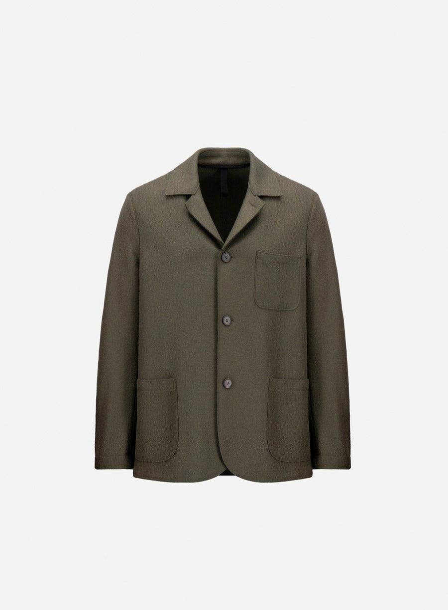 Harris Wharf London Dropped Shoulder Jacket Light Pressed Wool Hunting Green | Men