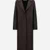 Harris Wharf London Long Boxy Coat Pressed Wool Dark Brown | Women