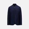 Harris Wharf London Nehru Jacket Light Pressed Wool Navy Blue | Men