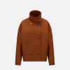 Harris Wharf London Cropped Funnel Jacket Pressed Wool Paprika | Women