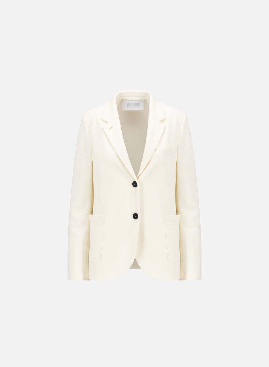 Harris Wharf London Stand Up Collar Boyfriend Blazer Superfine Merino Off White | Women