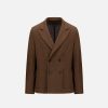 Harris Wharf London Peak Lapel Blazer Wool & Cotton Honey Comb Brown | Men