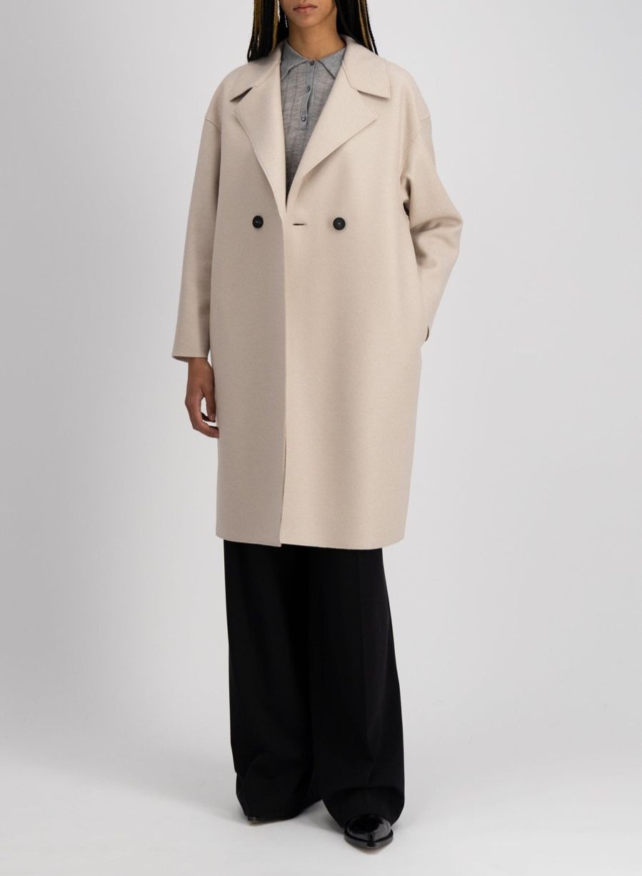 Harris Wharf London Dropped Shoulder Coat Pressed Wool Almond | Women