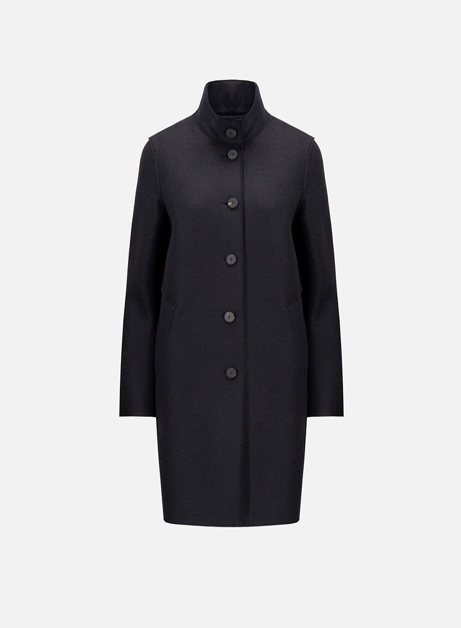 Harris Wharf London Egg Shaped Coat Pressed Wool Black | Women