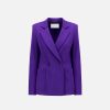 Harris Wharf London Blazer With Shoulder Pads Superfine Merino Purple | Women