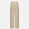 Harris Wharf London Pleated Wide Leg Trouser Stretch Cord Almond | Women