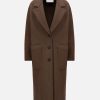 Harris Wharf London Great Coat Boiled Wool Teddy Brown | Women