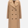 Harris Wharf London Sailor Coat Pressed Wool And Polaire Tan | Women