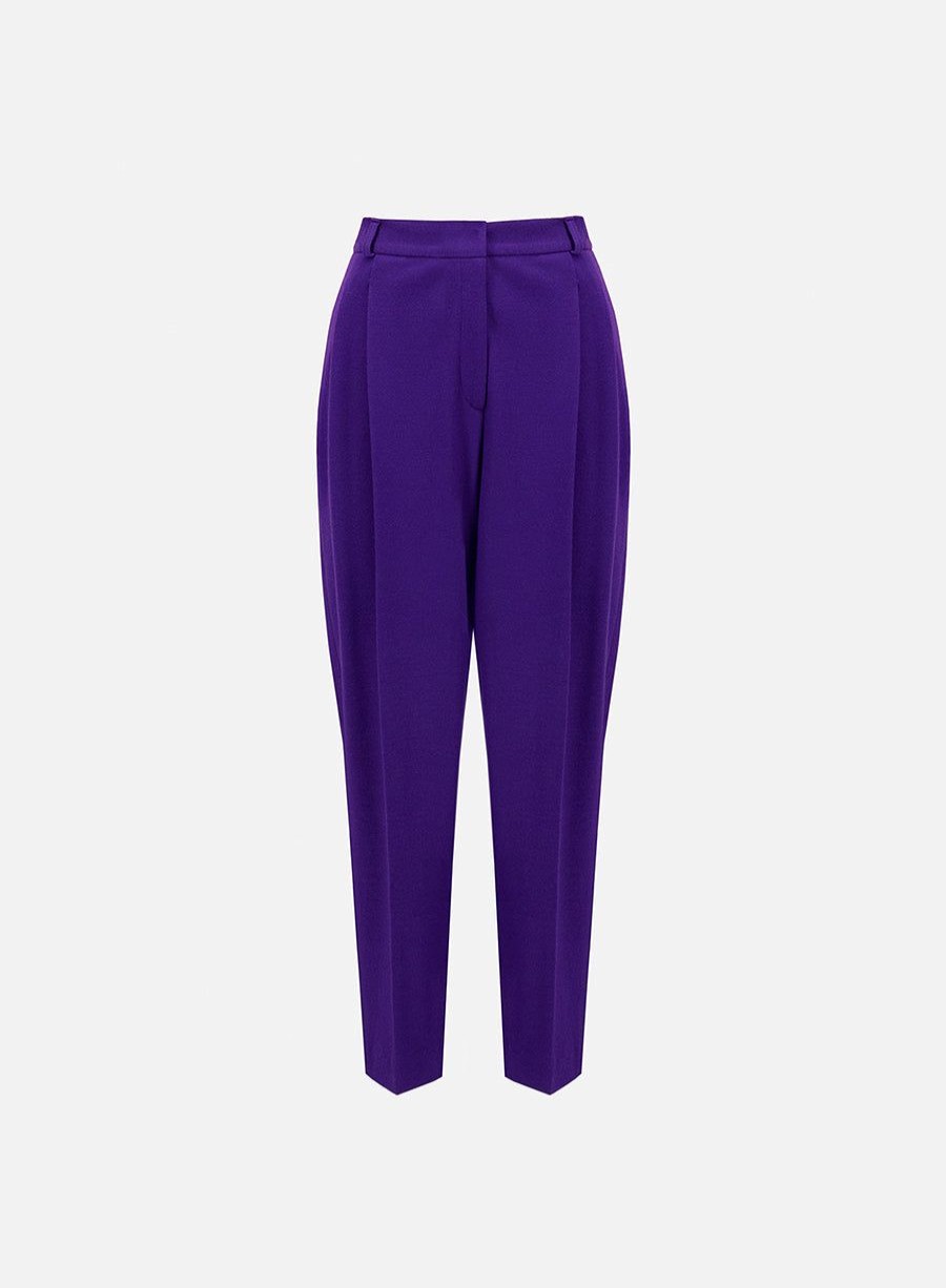 Harris Wharf London Pleated Trousers Superfine Merino Purple | Women