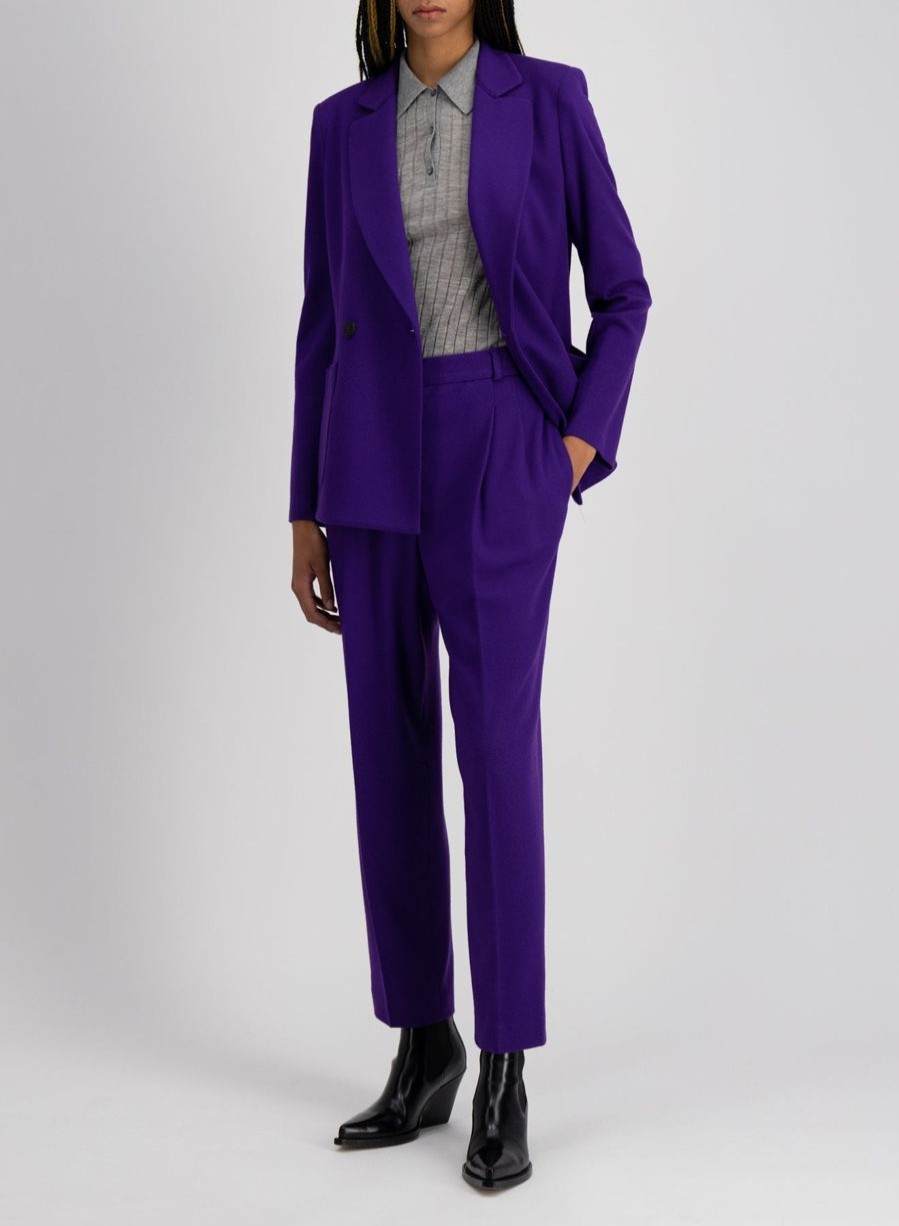 Harris Wharf London Pleated Trousers Superfine Merino Purple | Women