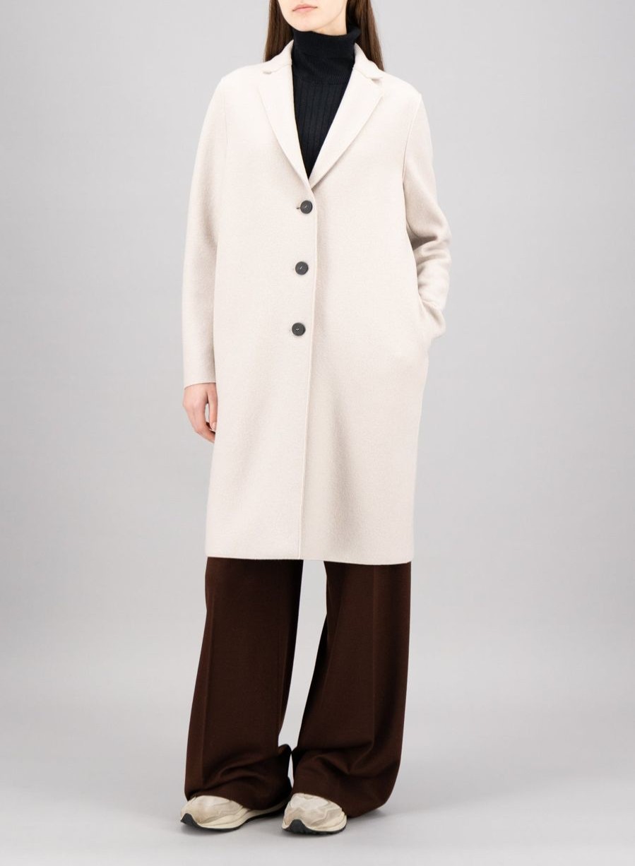 Harris Wharf London Overcoat Pressed Wool Cream | Women